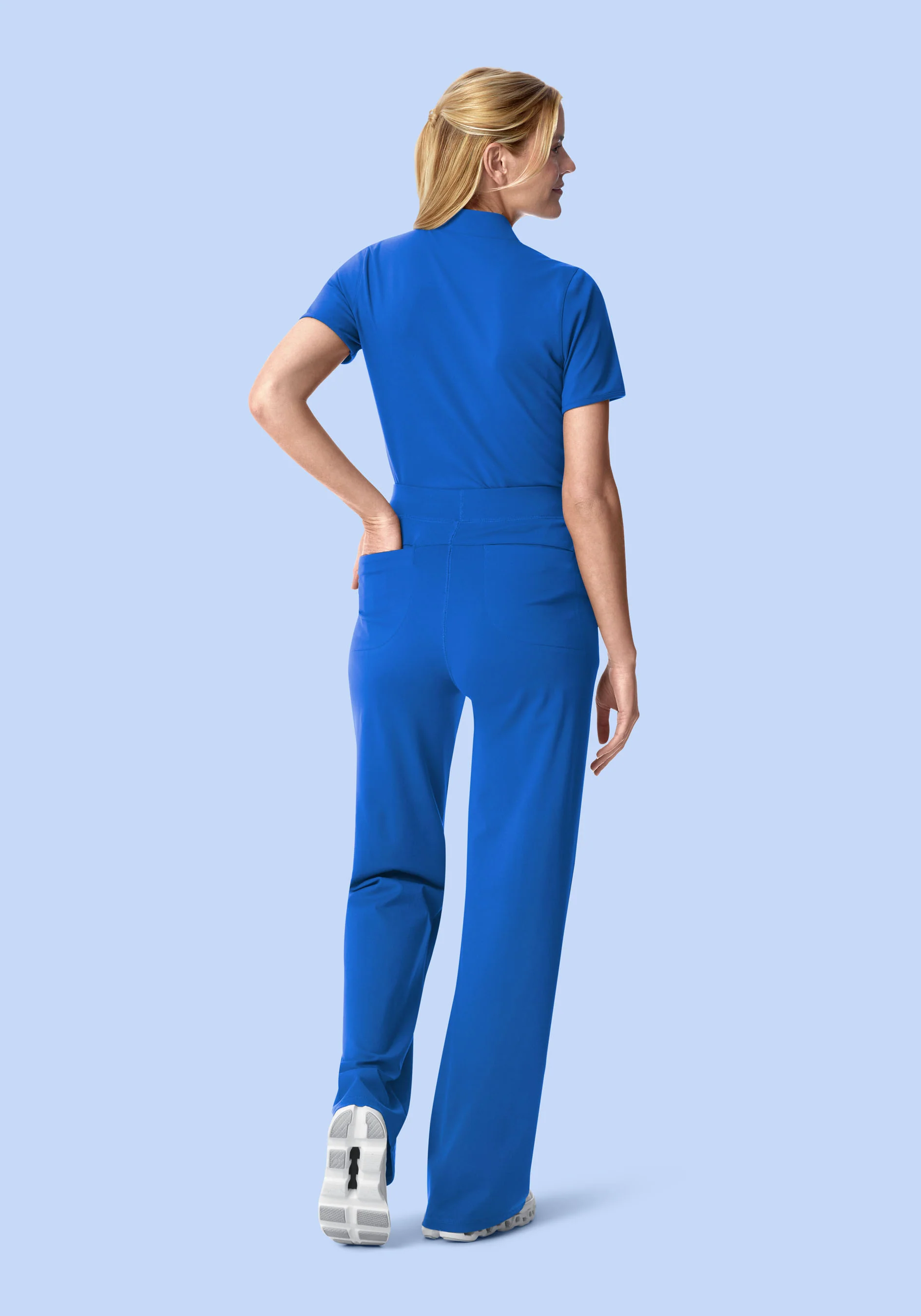 Soft Stretch High Waisted Wide Leg Royal Blue - Image 3