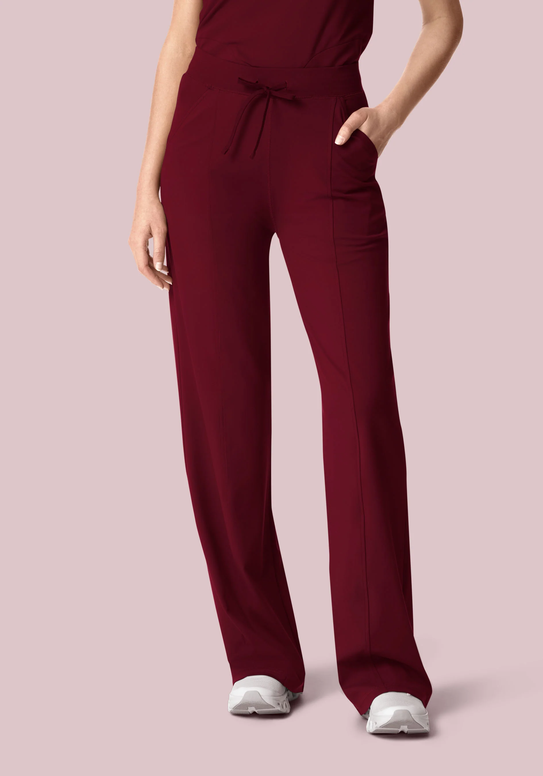 Soft Stretch High Waisted Wide Leg Wine - Image 3