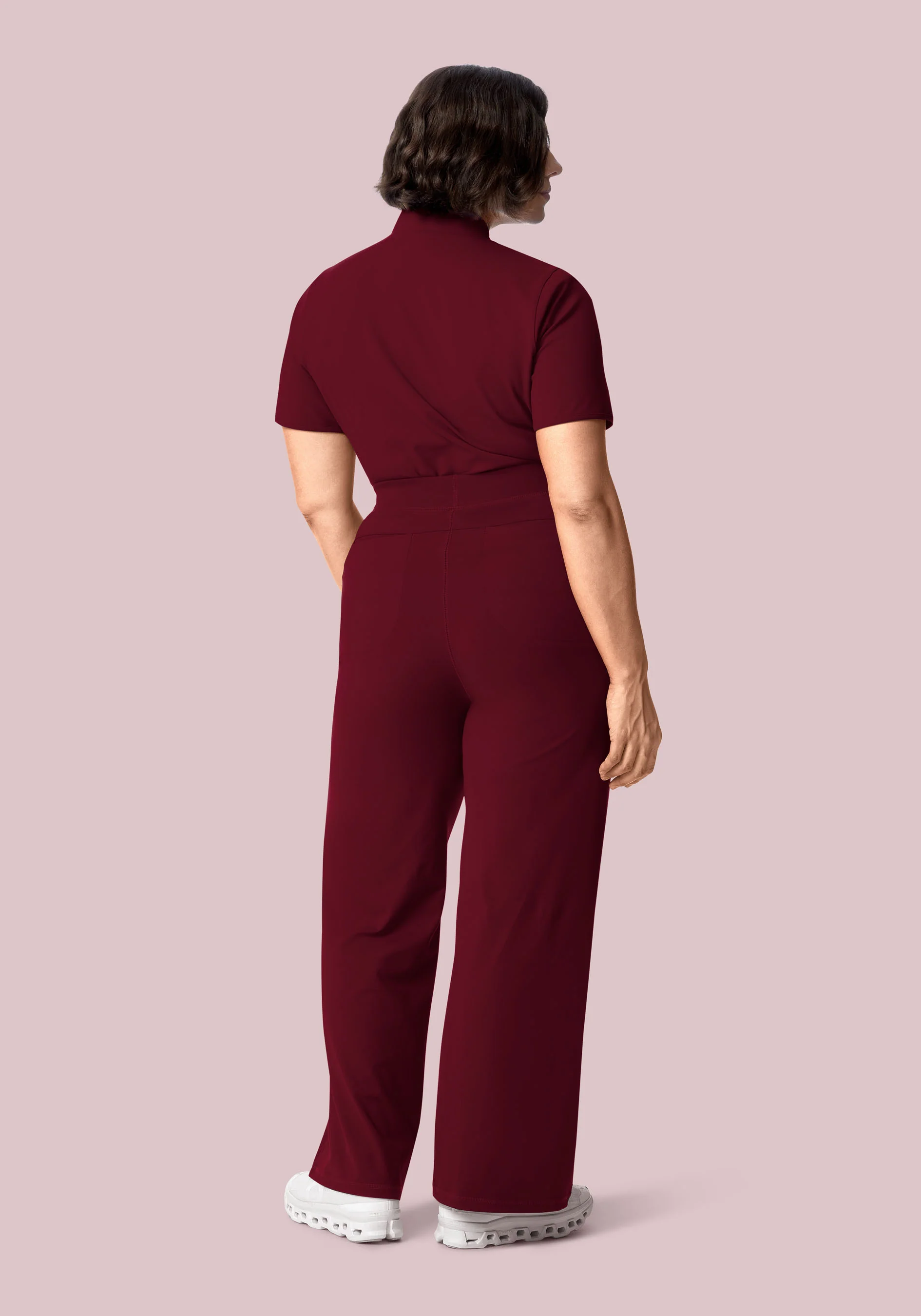 Soft Stretch High Waisted Wide Leg Wine - Image 7