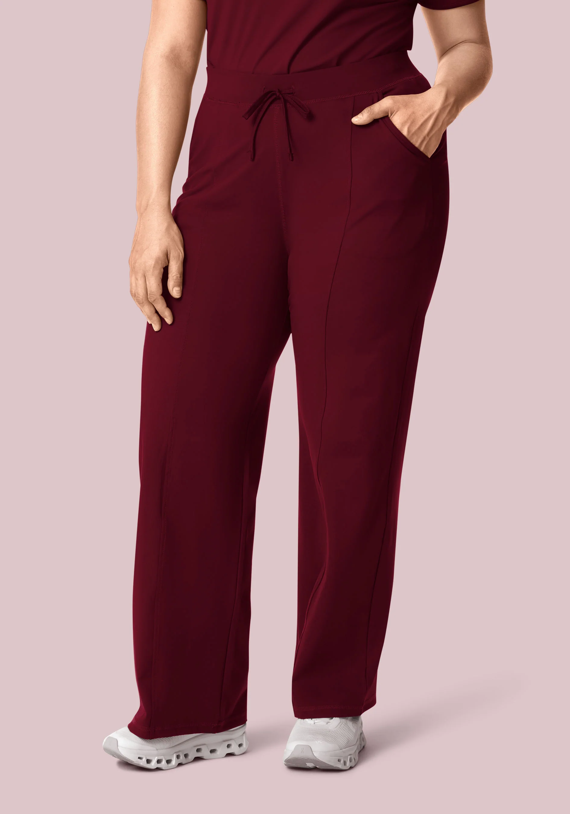 Soft Stretch High Waisted Wide Leg Wine - Image 8