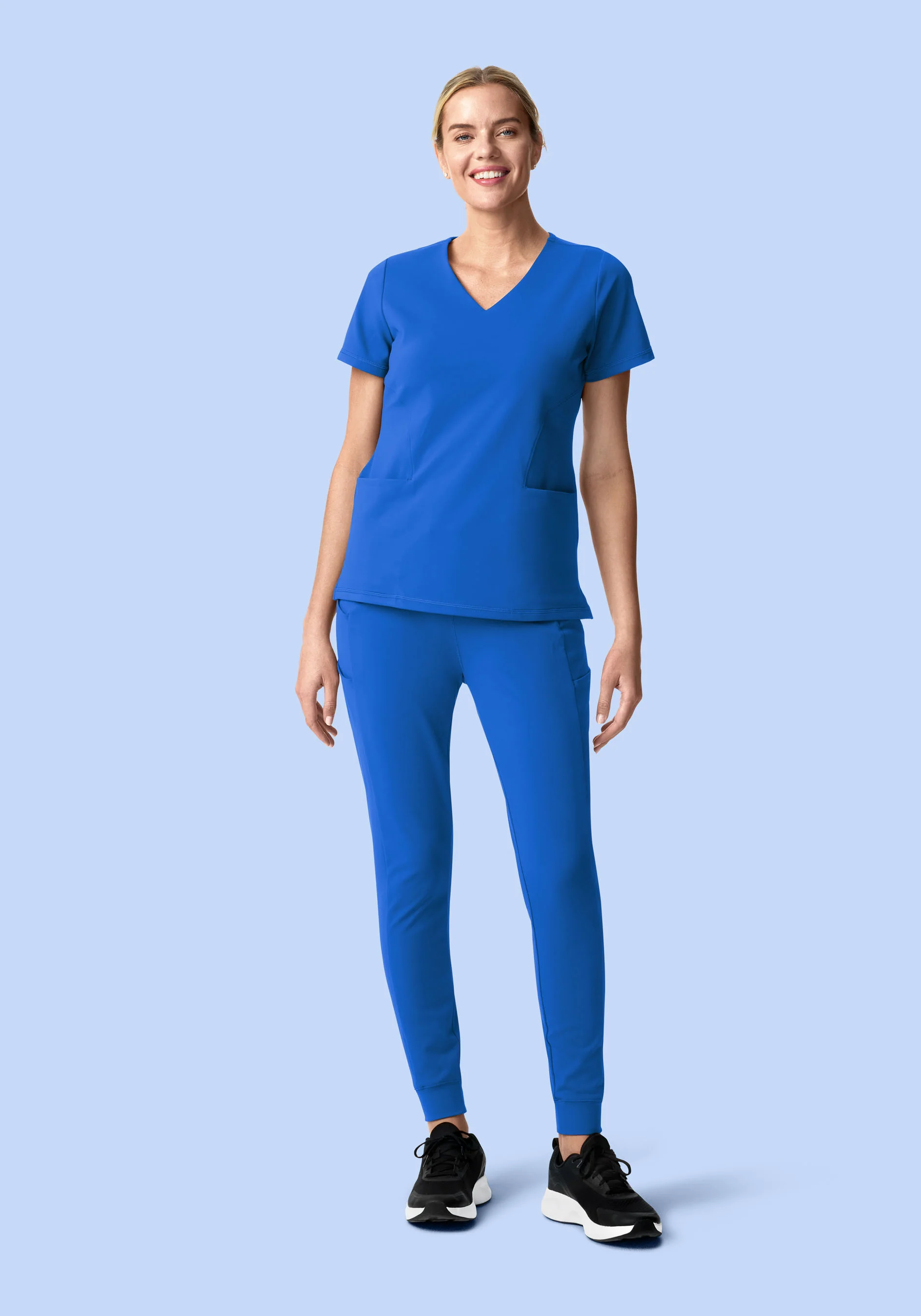Soft Stretch V-Neck Top Royal Blue - Image 10
