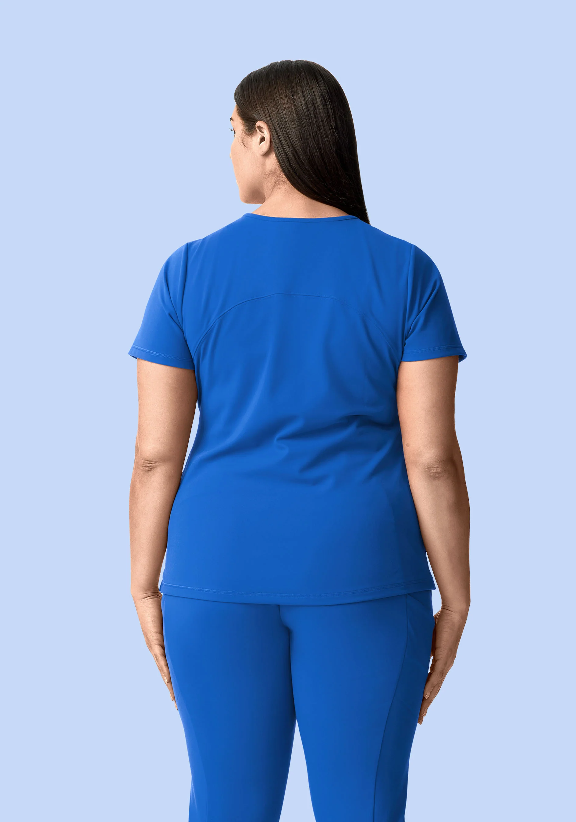 Soft Stretch V-Neck Top Royal Blue - Image 5