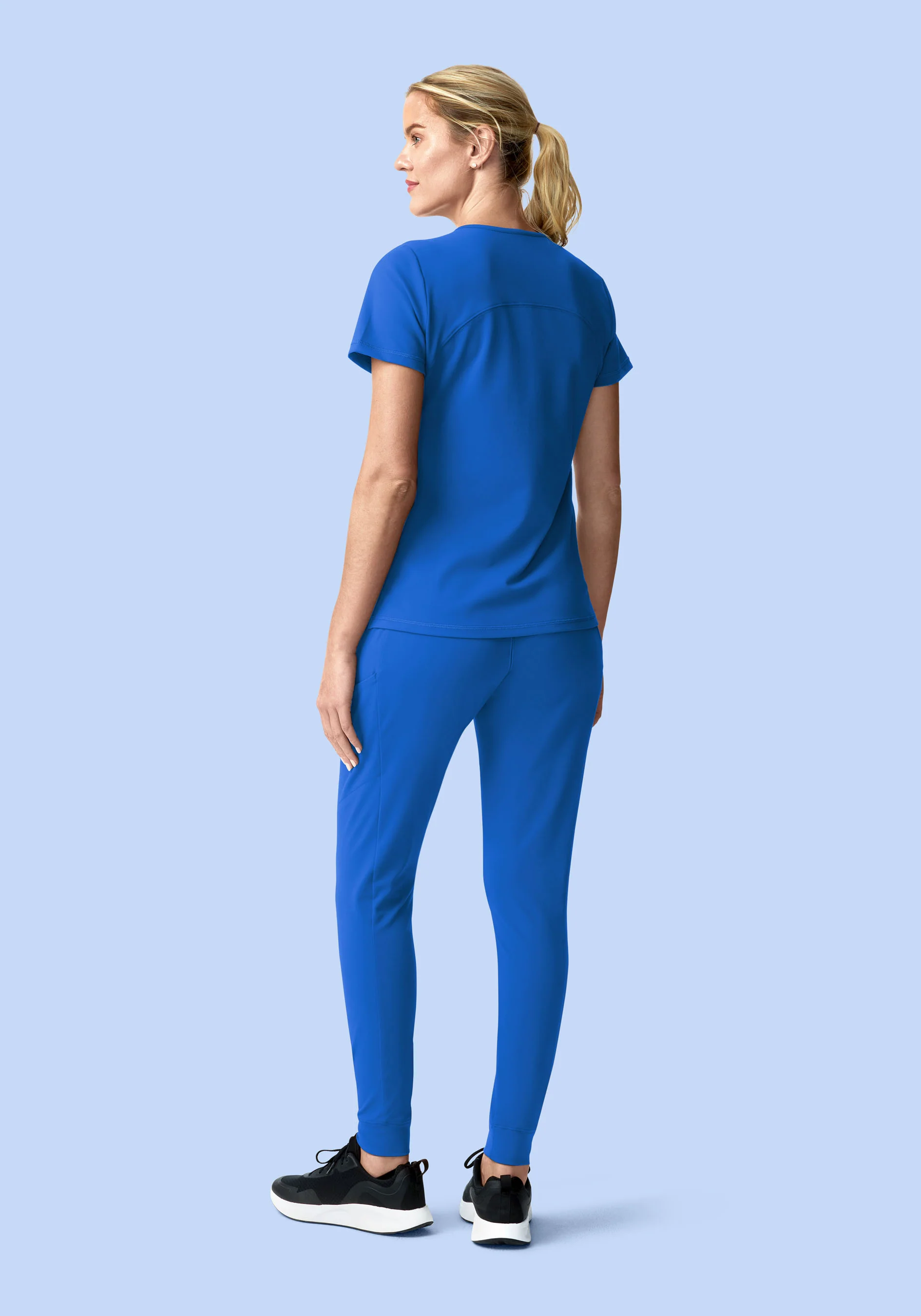 Soft Stretch V-Neck Top Royal Blue - Image 9