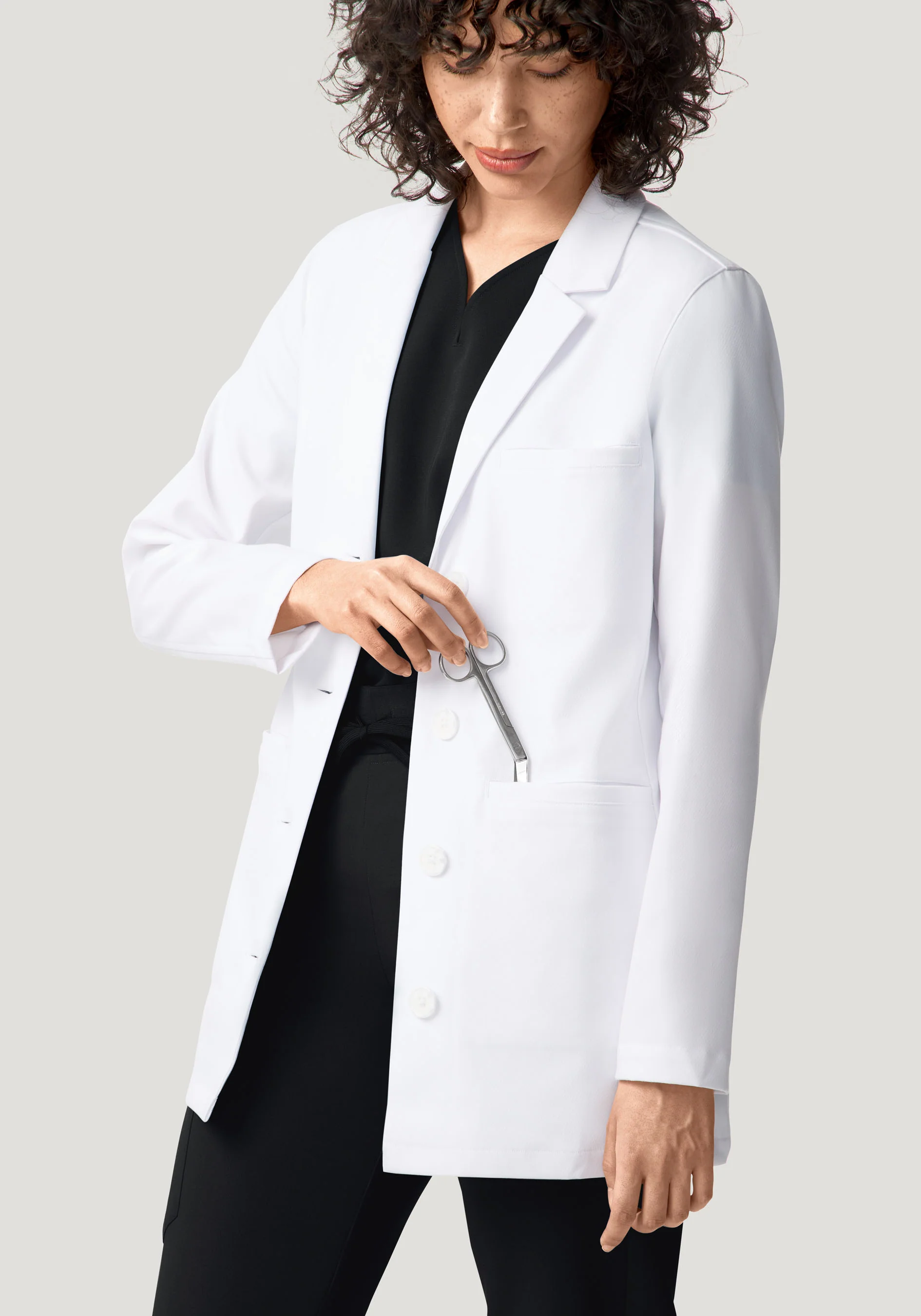 Women's Short Lab Coat White - Image 4