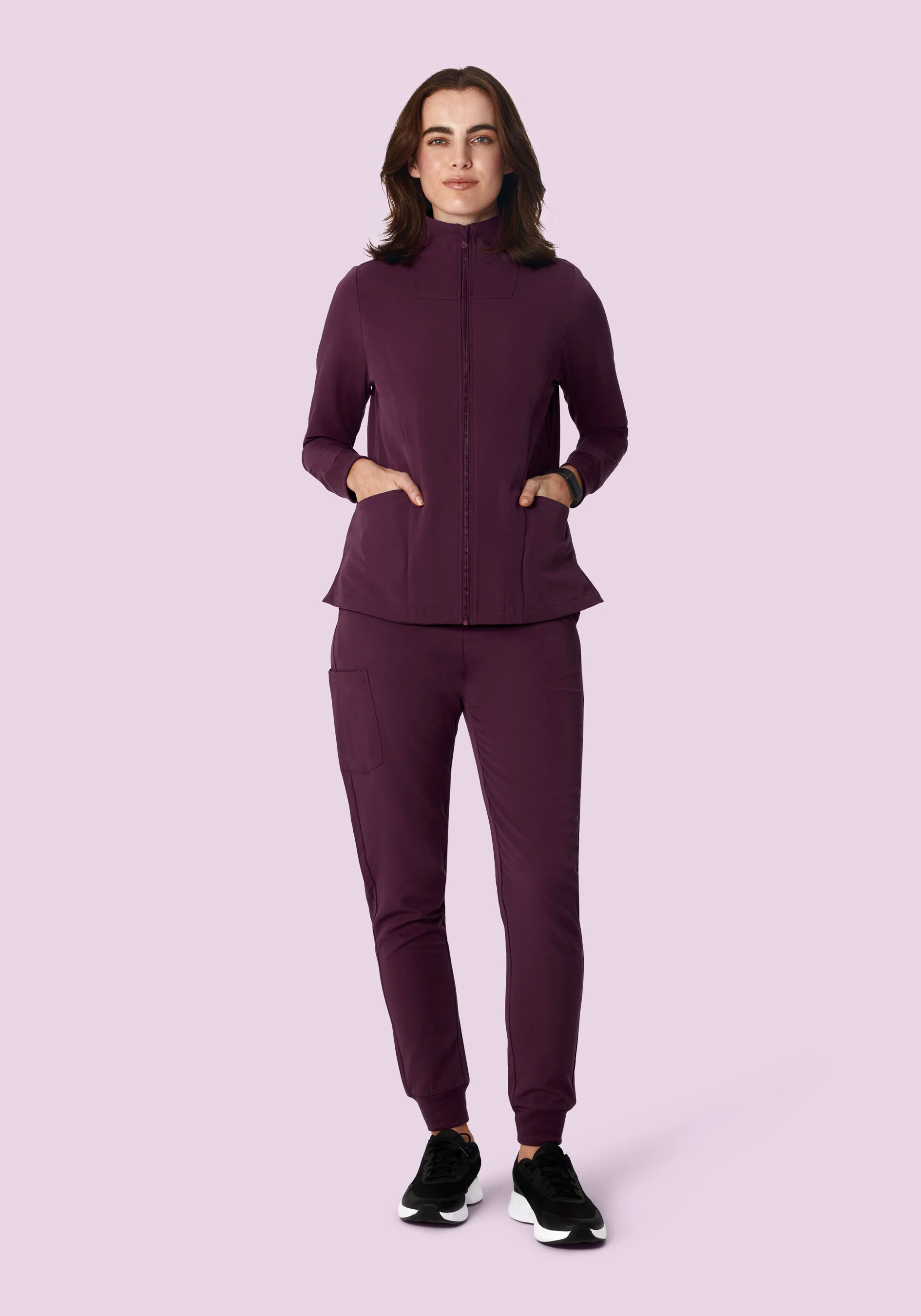 Women's Modern Scrub Jacket Açaí - Image 3