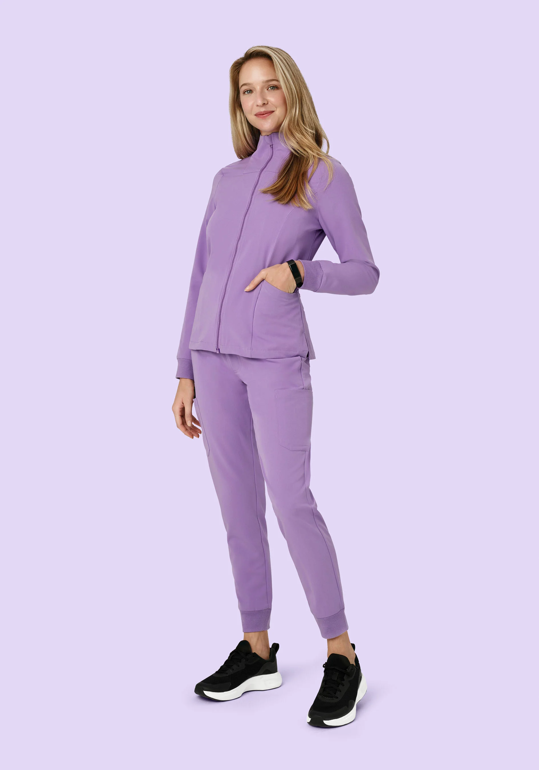 Women's Modern Scrub Jacket Lavender - Image 2