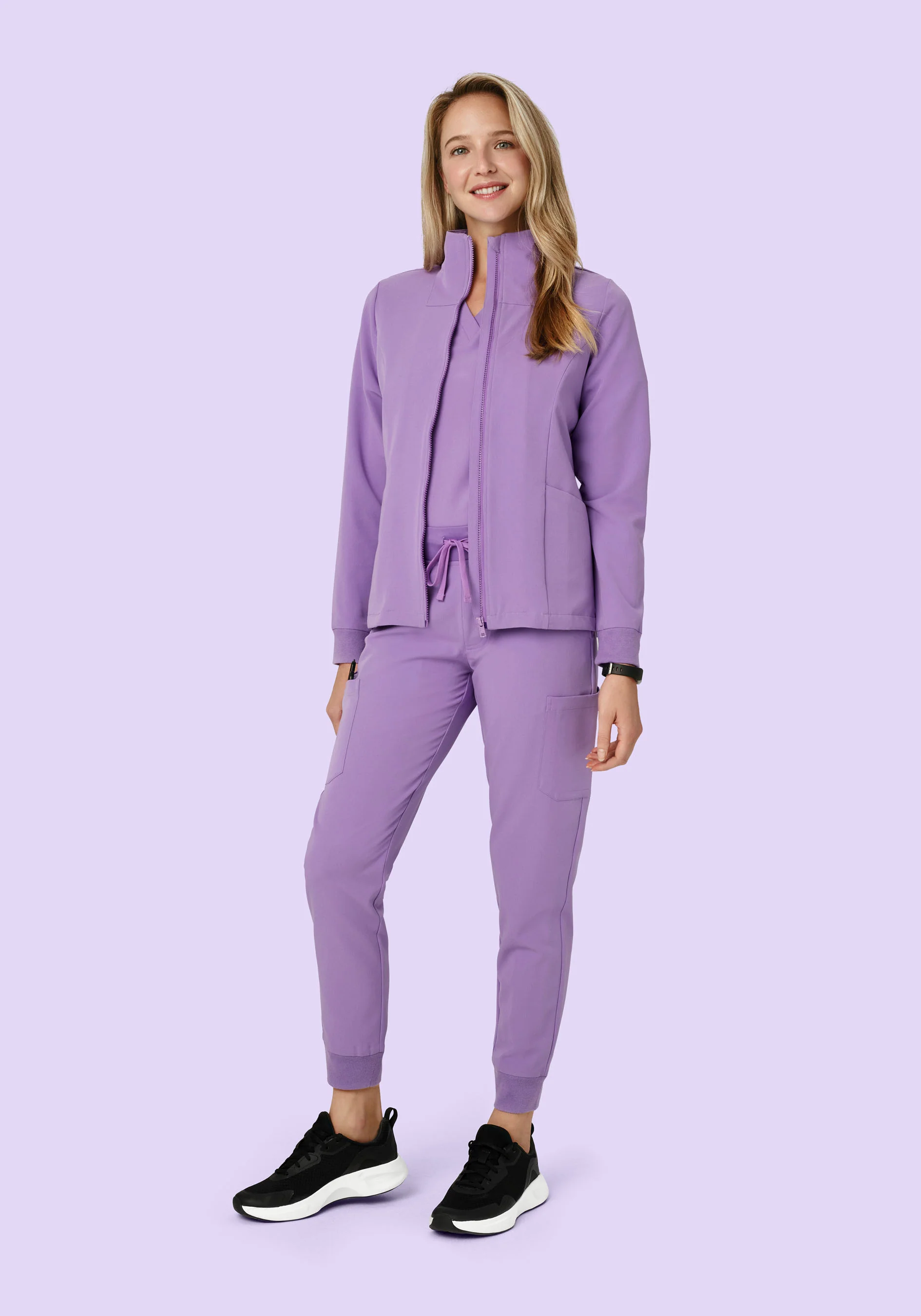 Women's Modern Scrub Jacket Lavender - Image 4