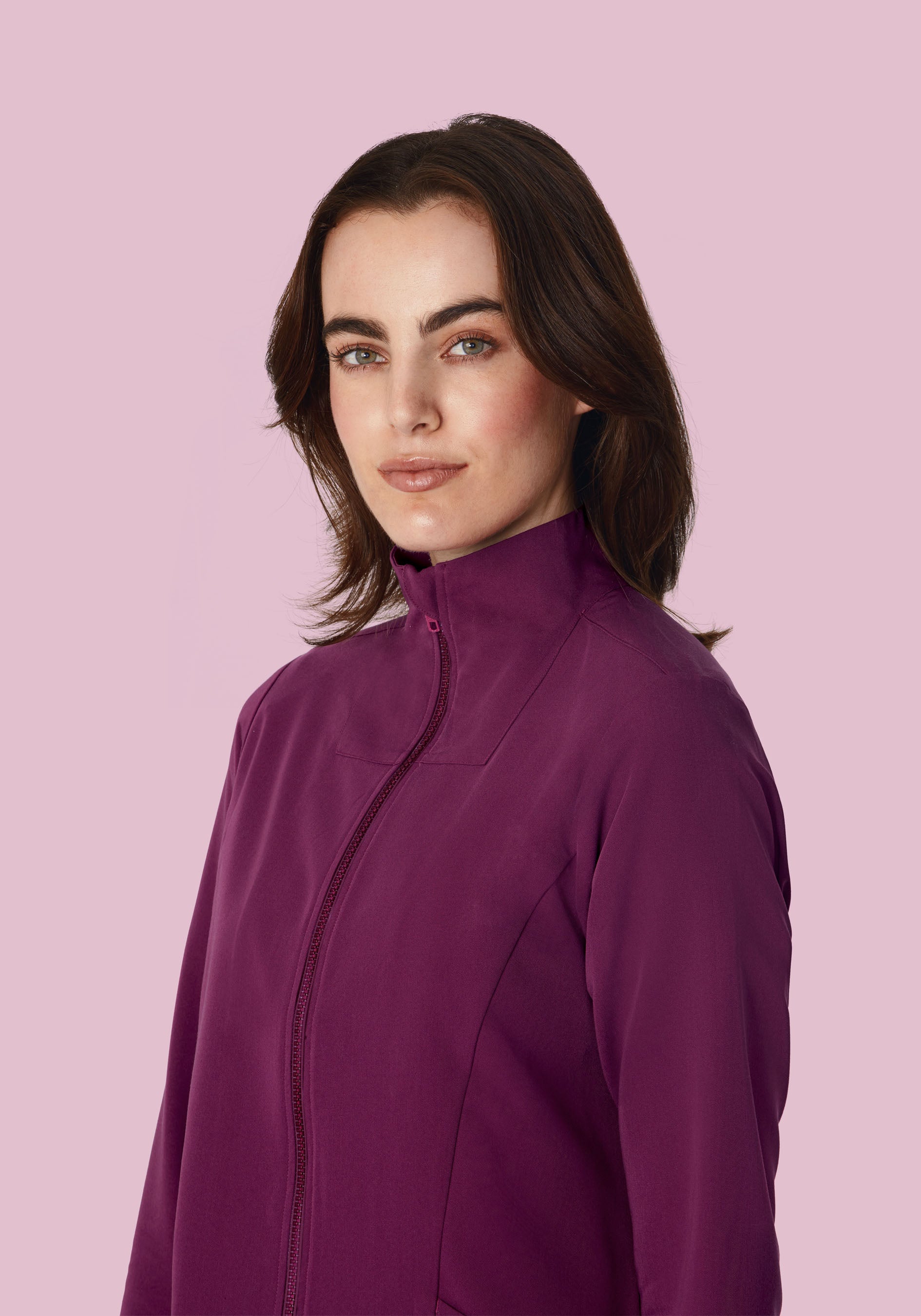 Women's Modern Scrub Jacket Plum - Image 2