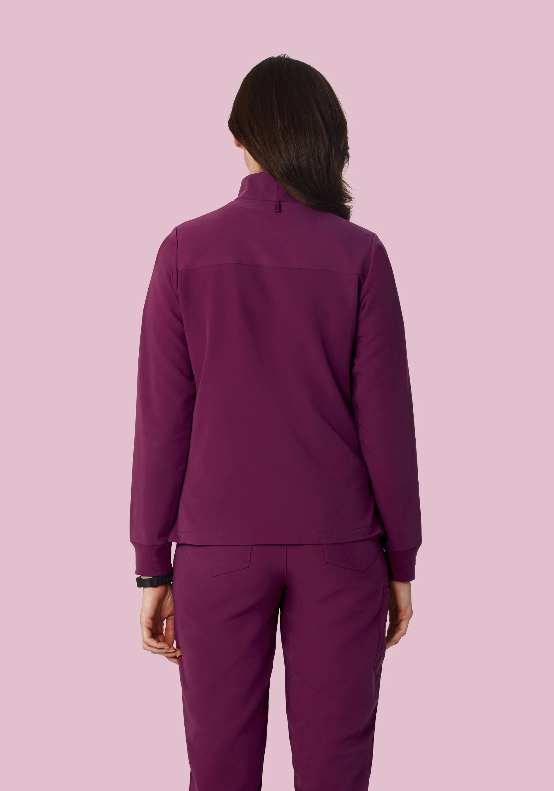 Women's Modern Scrub Jacket Plum - Image 4