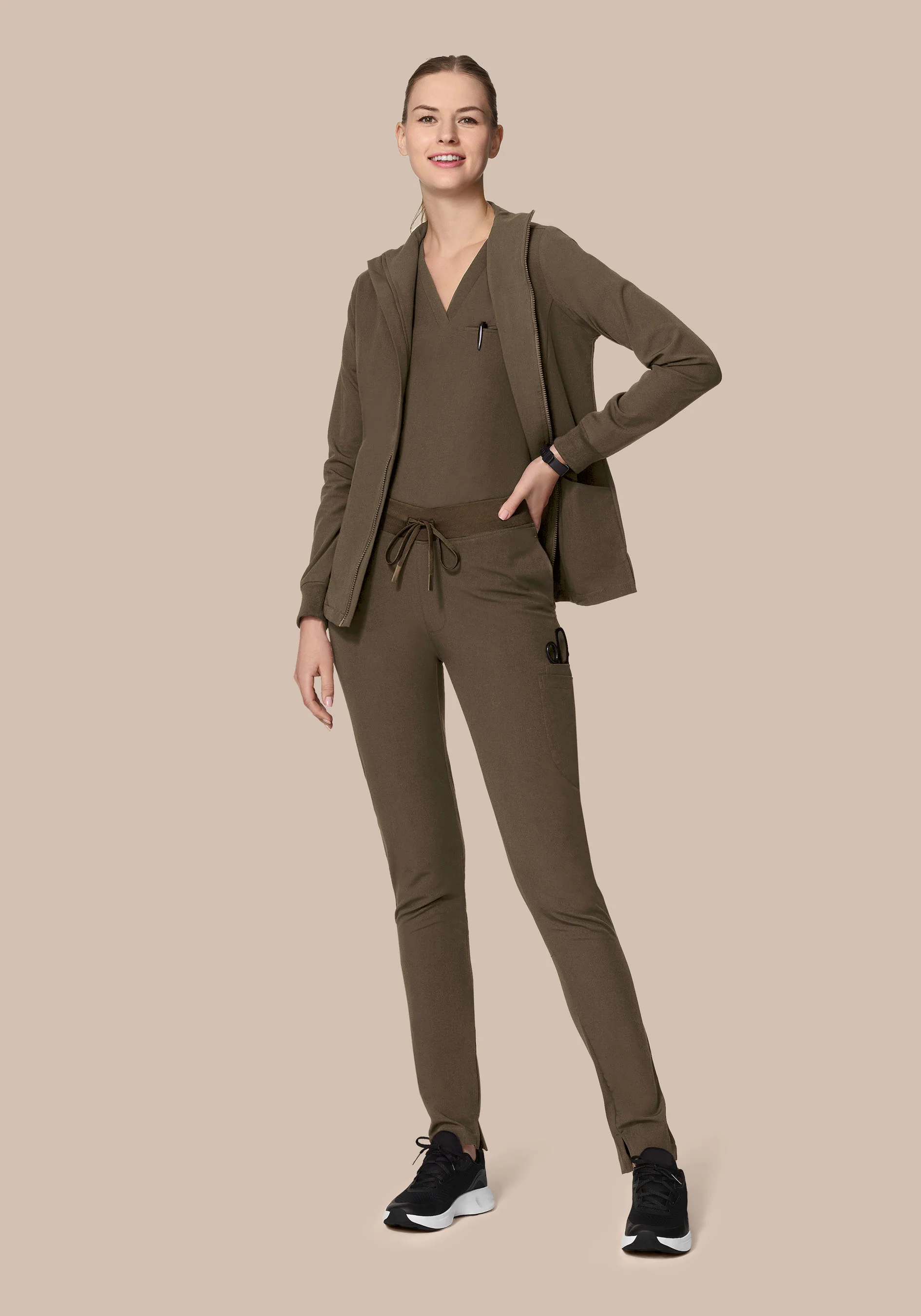 Women's Modern Scrub Jacket Truffle - Image 6