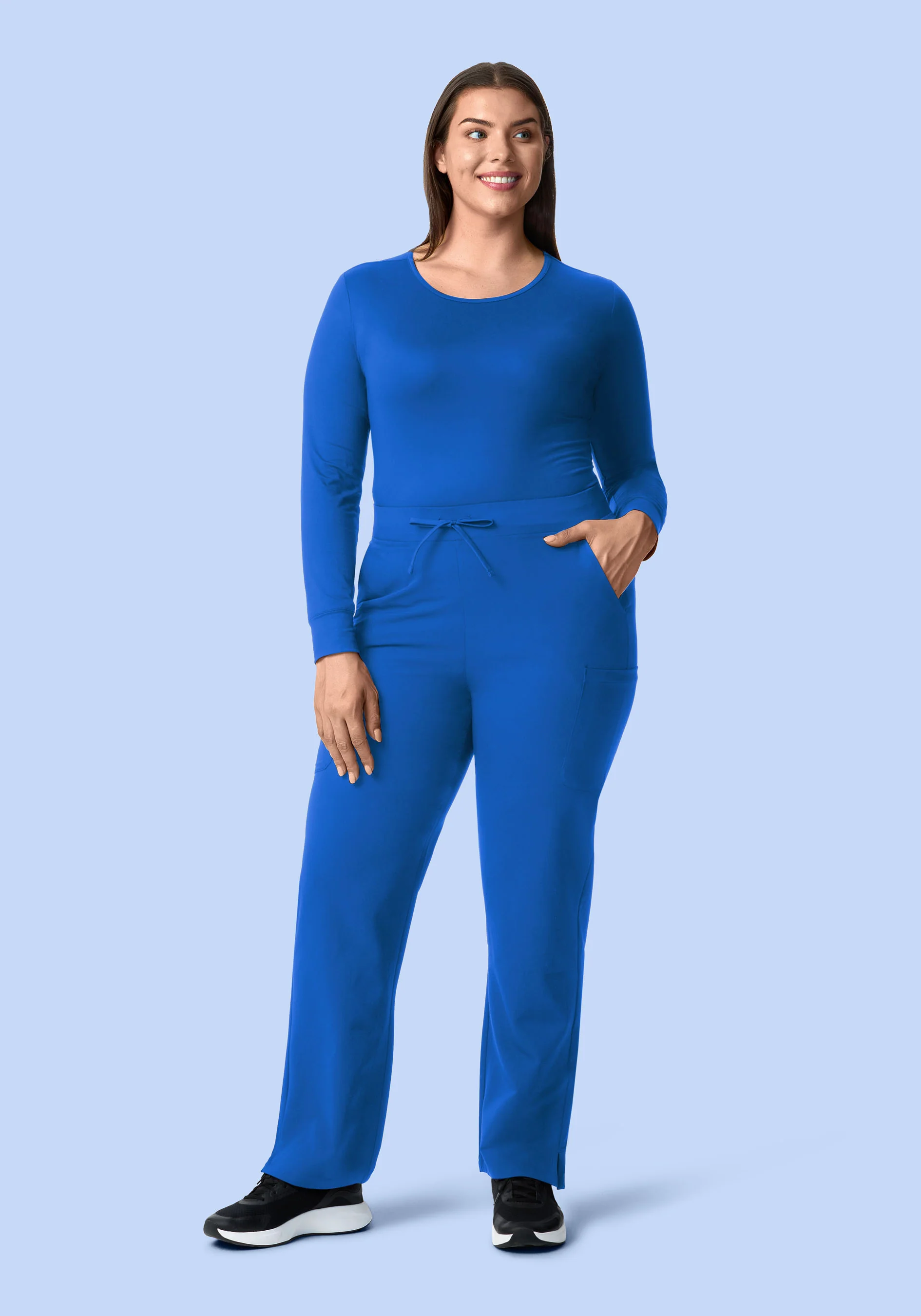 Women's Soft Knit Underscrubs Royal Blue - Image 8