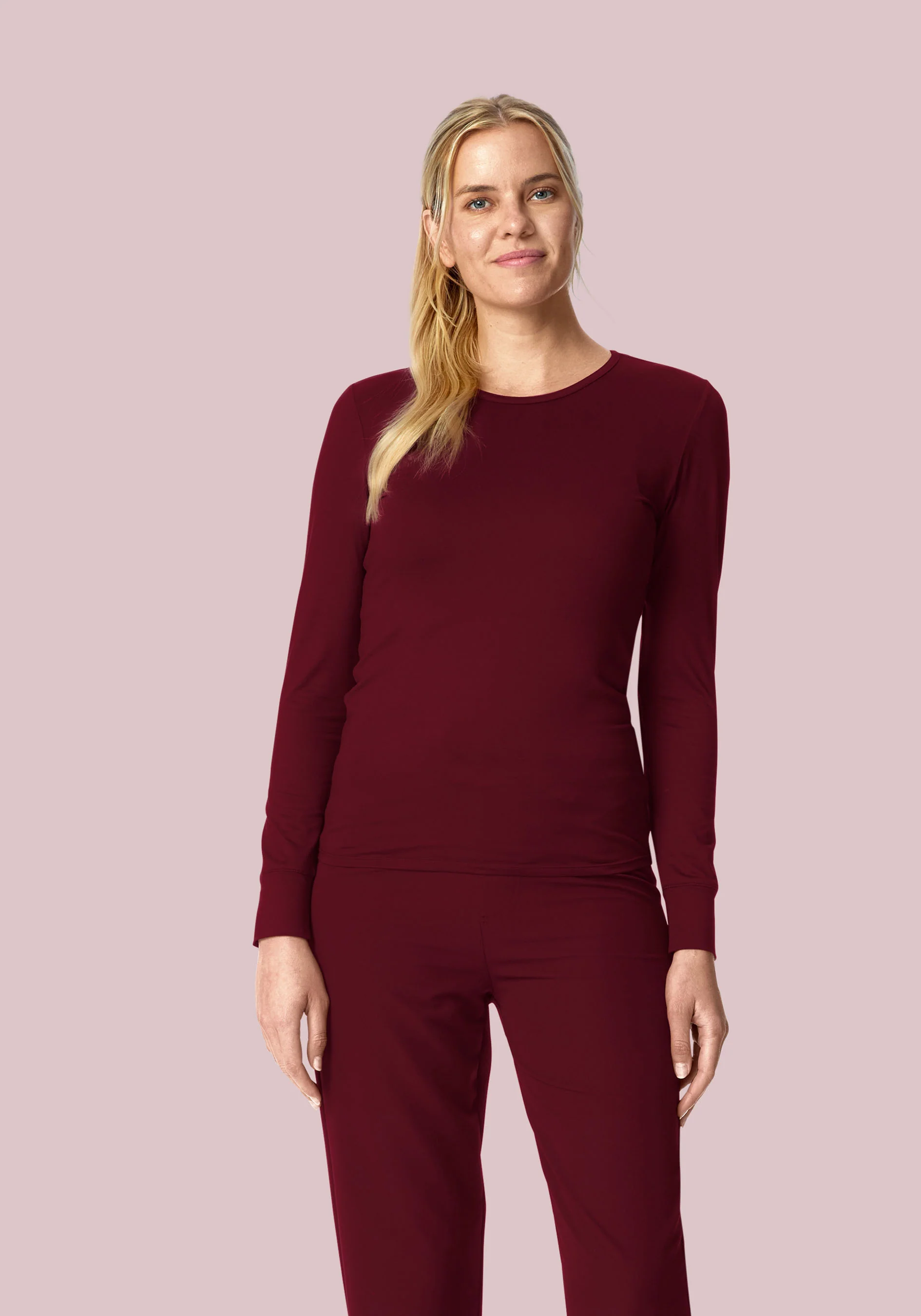 Women's Soft Knit Underscrubs Wine