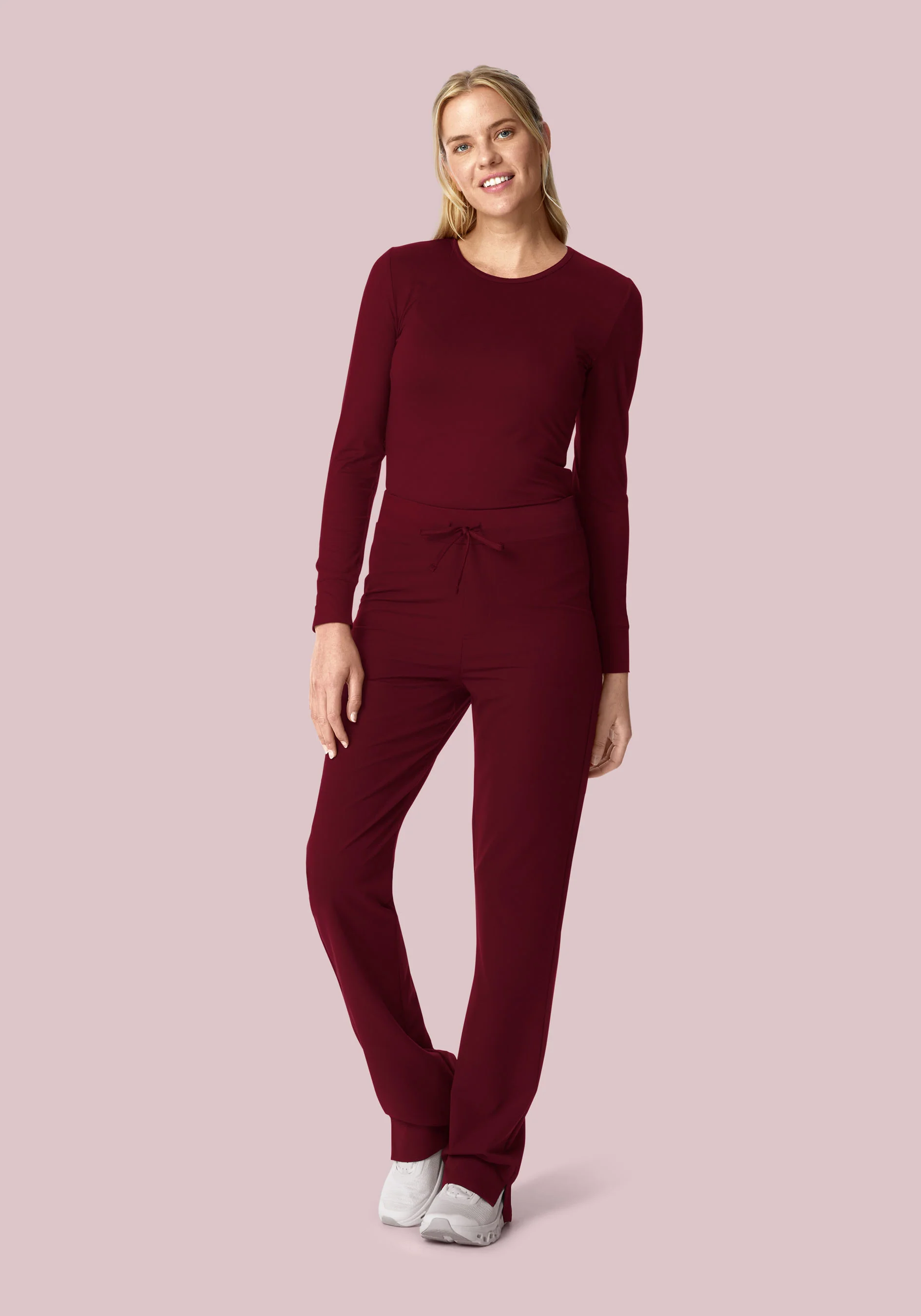 Women's Soft Knit Underscrubs Wine - Image 2