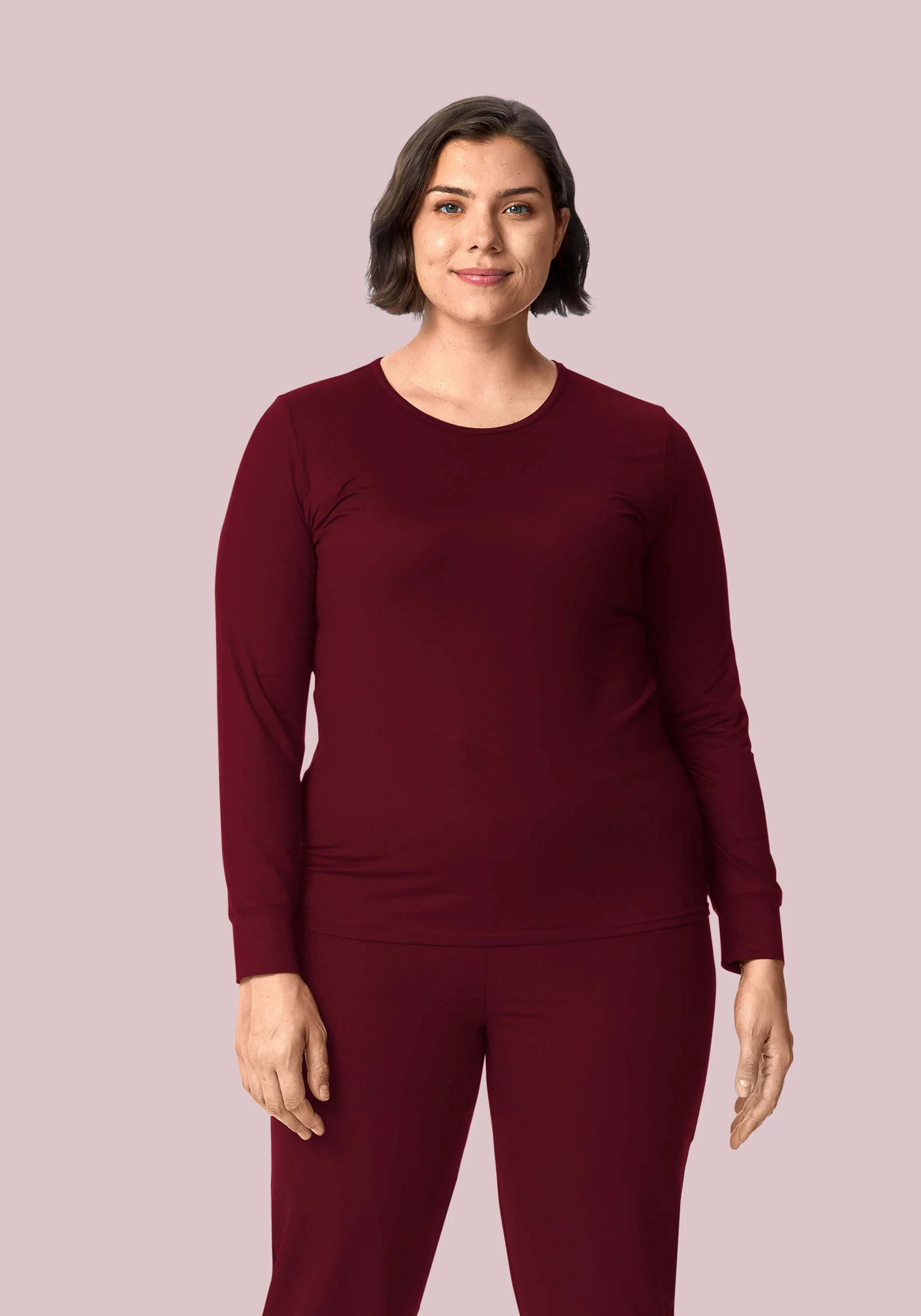 Women's Soft Knit Underscrubs Wine - Image 4