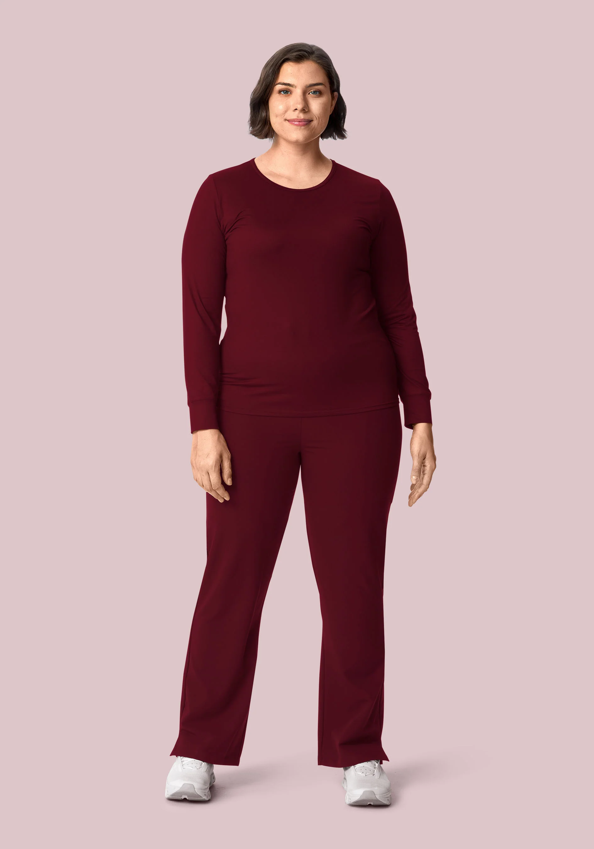 Women's Soft Knit Underscrubs Wine - Image 6